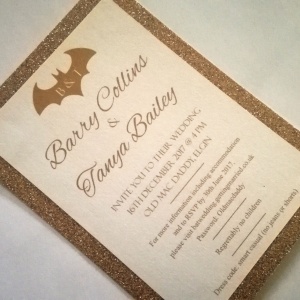 Add sparkle and glitter to your wedding stationery Gold glitter wedding invitation 300x300 - Add sparkle and glitter to your wedding stationery