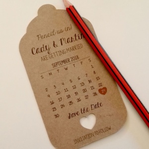 Pencil us in wedding save the date 300x300 - Using brown kraft card in different ways for your wedding invitations