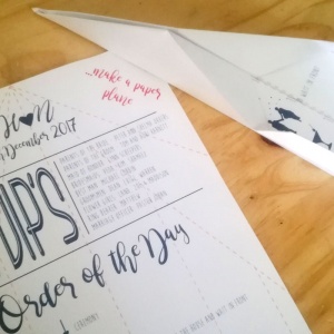 Wedding stationery that guests can play with wedding order of service paper plane 300x300 - Wedding stationery that guests can play with